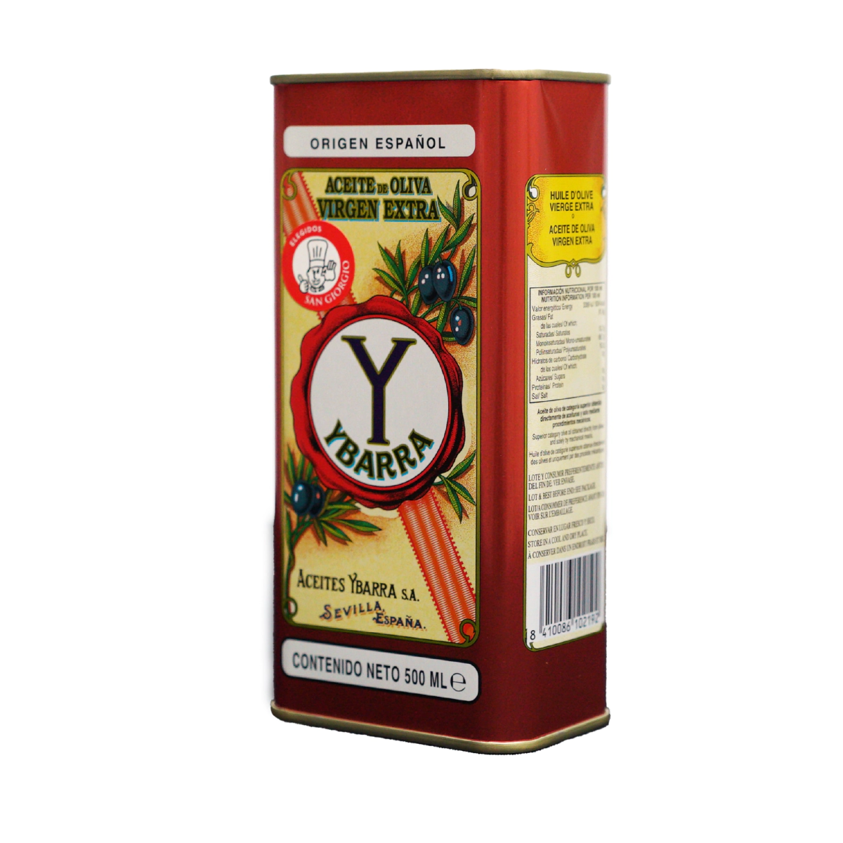 Aceite de oliva VIRGEN EXTRA Lata 500cc YBARRA      