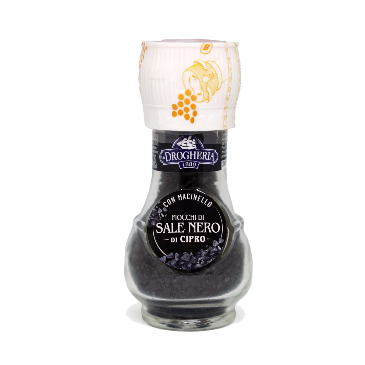 Sal negra en escamas C/Mol. E/Vidrio      